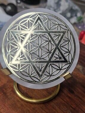 Selenite With Gold Star no stand